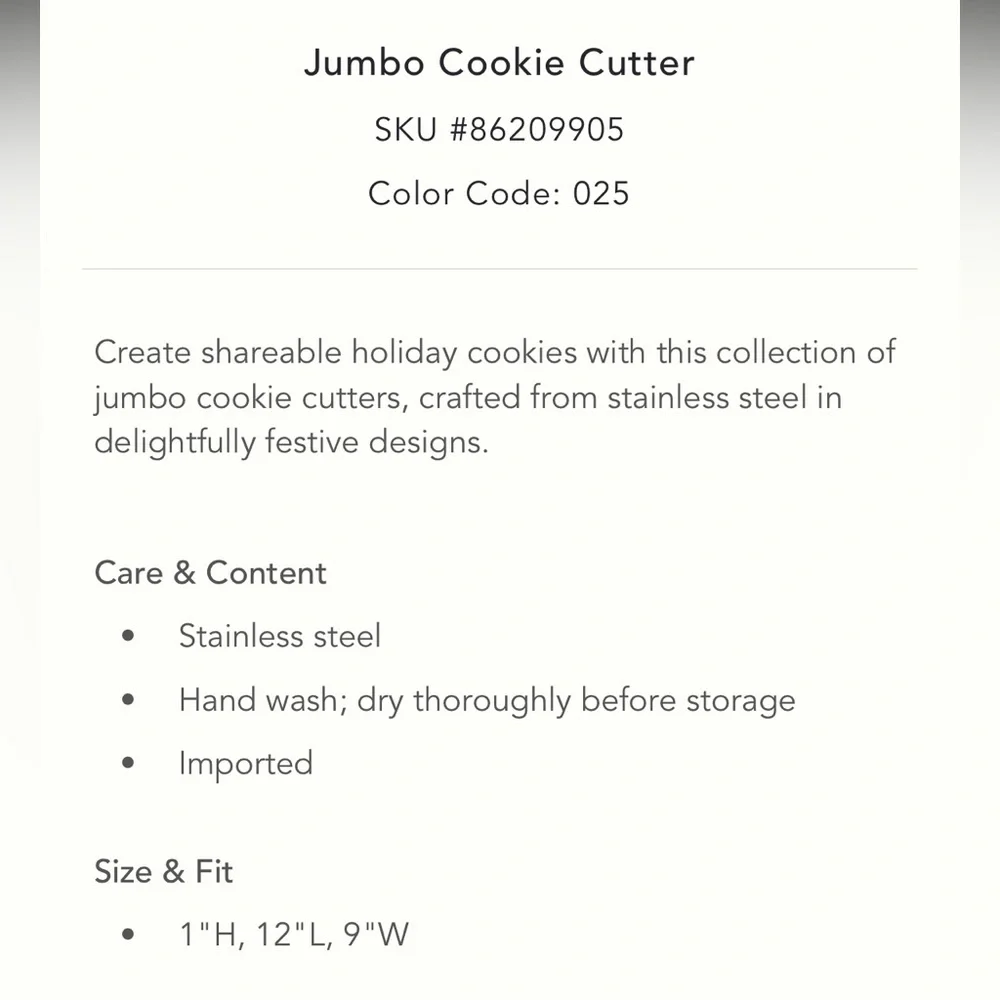 Jumbo cookie‎ cutter